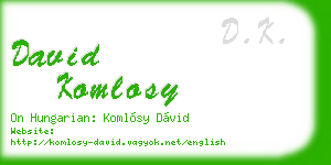 david komlosy business card